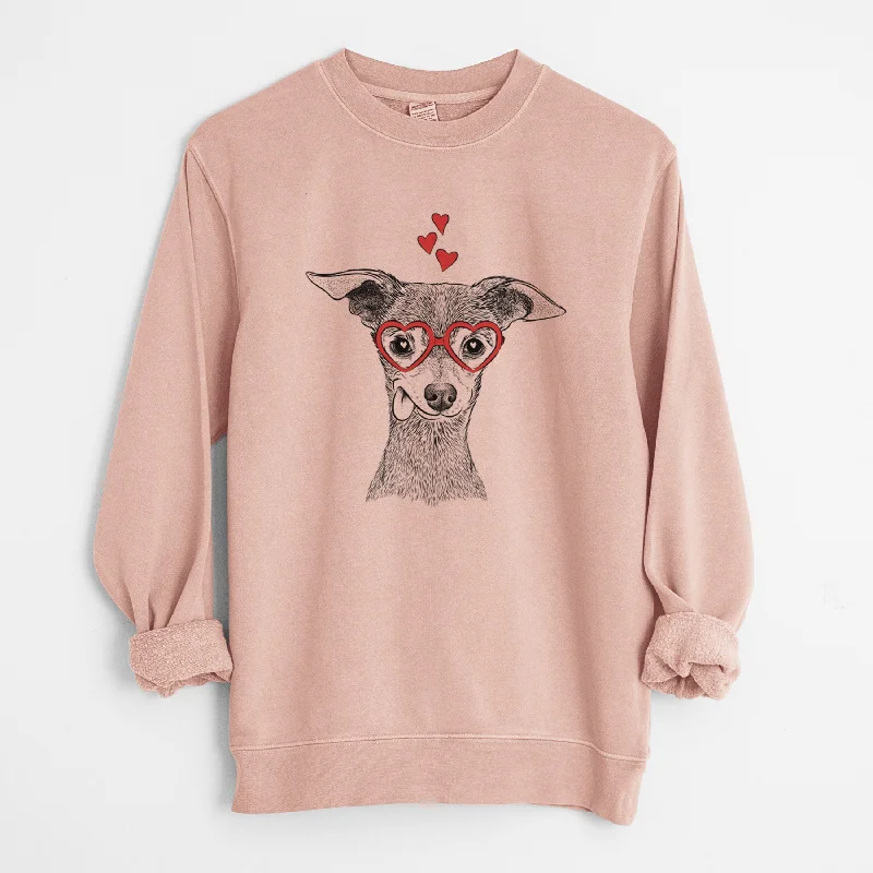 oversized gym sweatshirtValentine Bebe the Chihuahua - Unisex Pigment Dyed Crew Sweatshirt