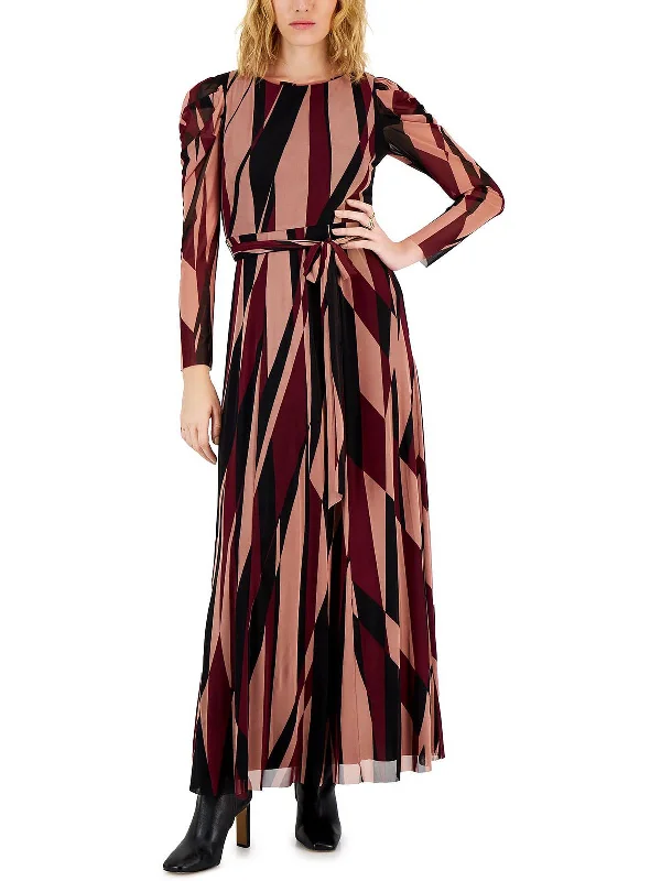 wrap-around dressWomens Mesh Printed Maxi Dress