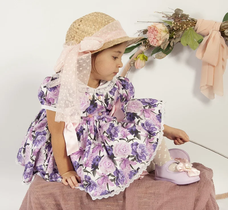 one-shoulder dressPurple Floral Puffball Dress