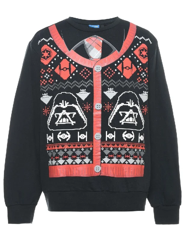 fashionable quilted coatStar Wars Black Christmas Sweatshirt - M