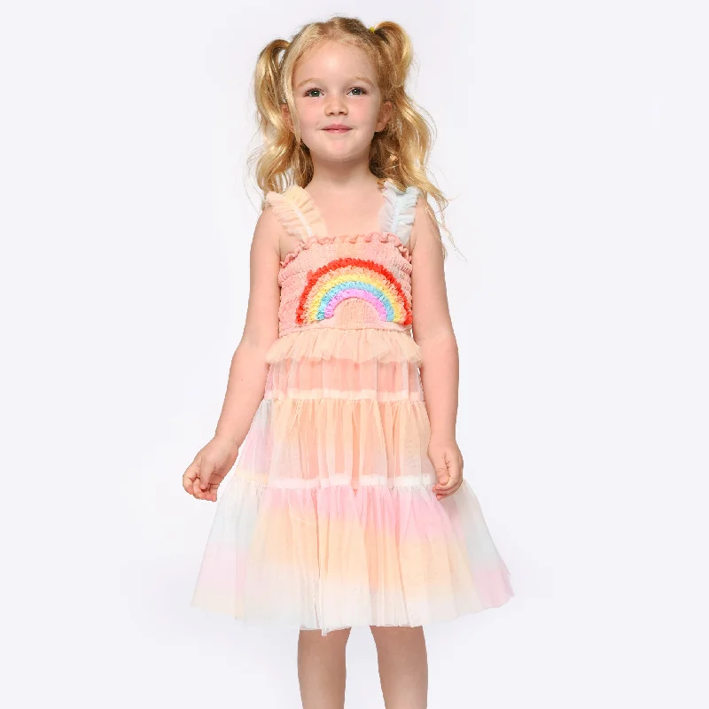 ruched dressRainbow Mesh Tiered Dress