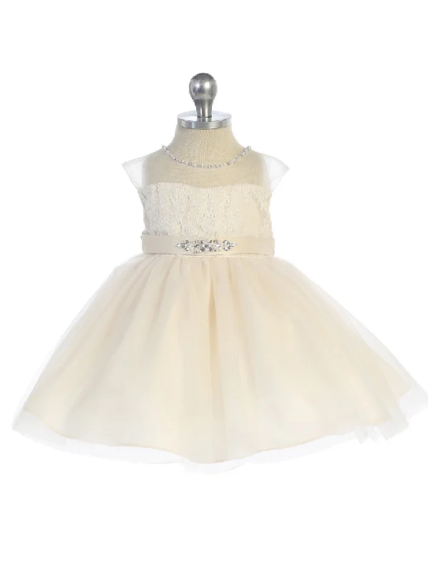 draped dressInfant Champagne Tulle Dress