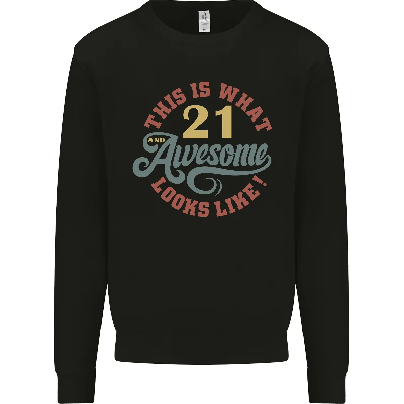 oversized sports sweatshirt21st Birthday: 21-Year-Old Awesome Mens Sweatshirt Jumper