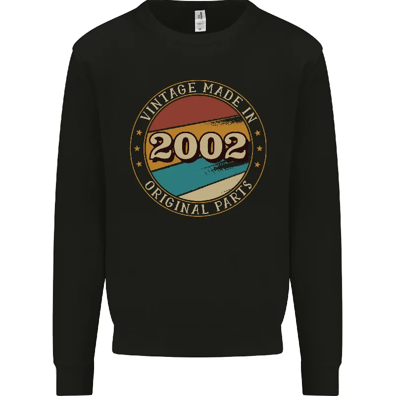 breathable gym hoodie22nd Birthday  Vintage Made In 2002 Mens Sweatshirt Jumper