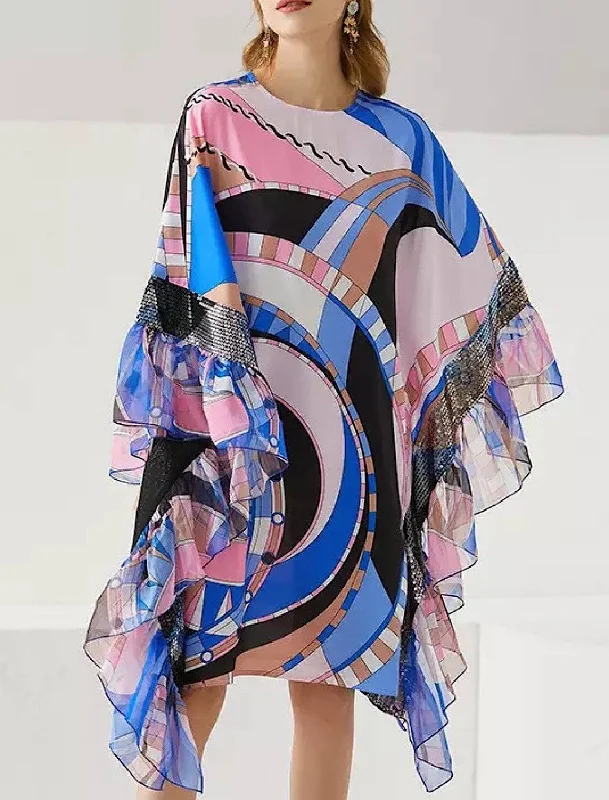 draped dressGeometrical Print Oversized Dress