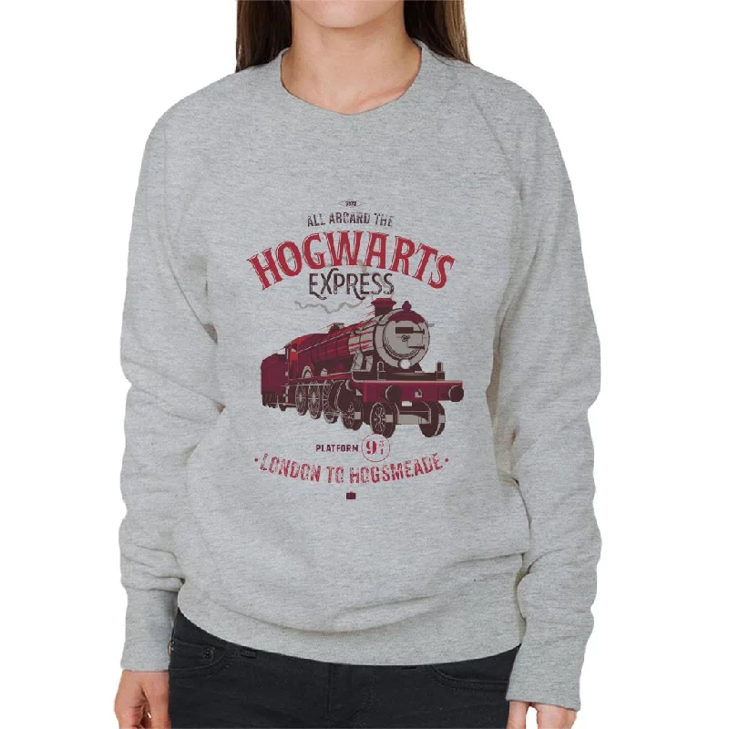 smooth fit athletic sweatshirtHarry Potter All Aboard The Hogwarts Express London To Hogsmeade Women's Sweatshirt