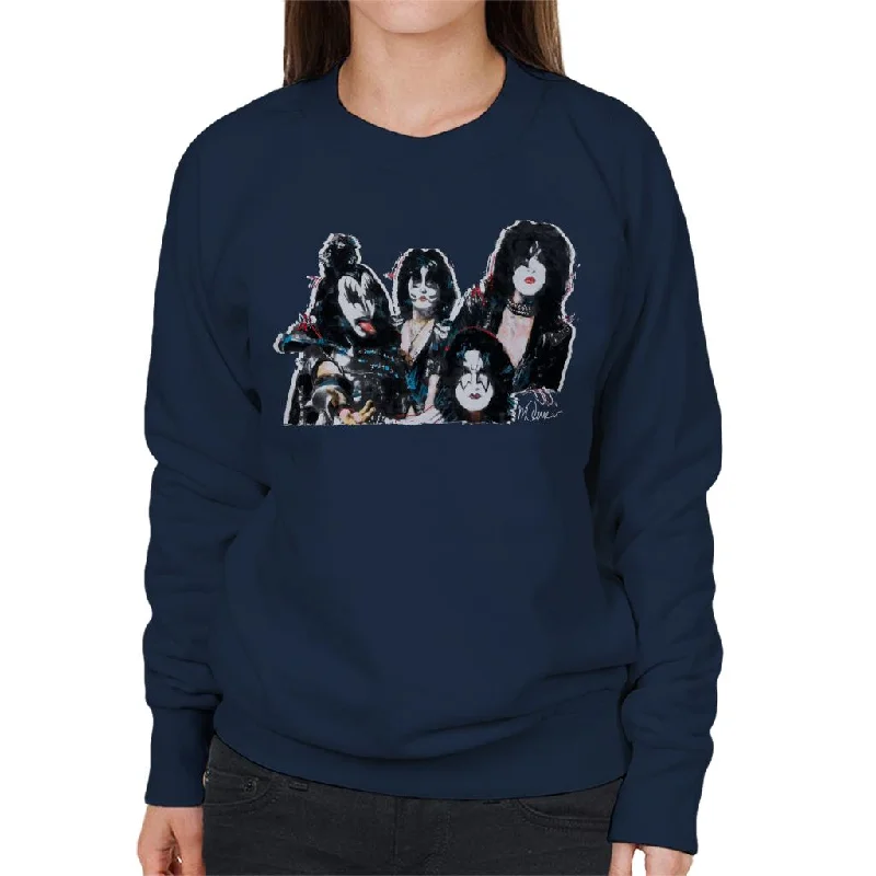 long-sleeve athletic hoodieSidney Maurer Original Portrait Of Kiss Gene Simmons Women's Sweatshirt