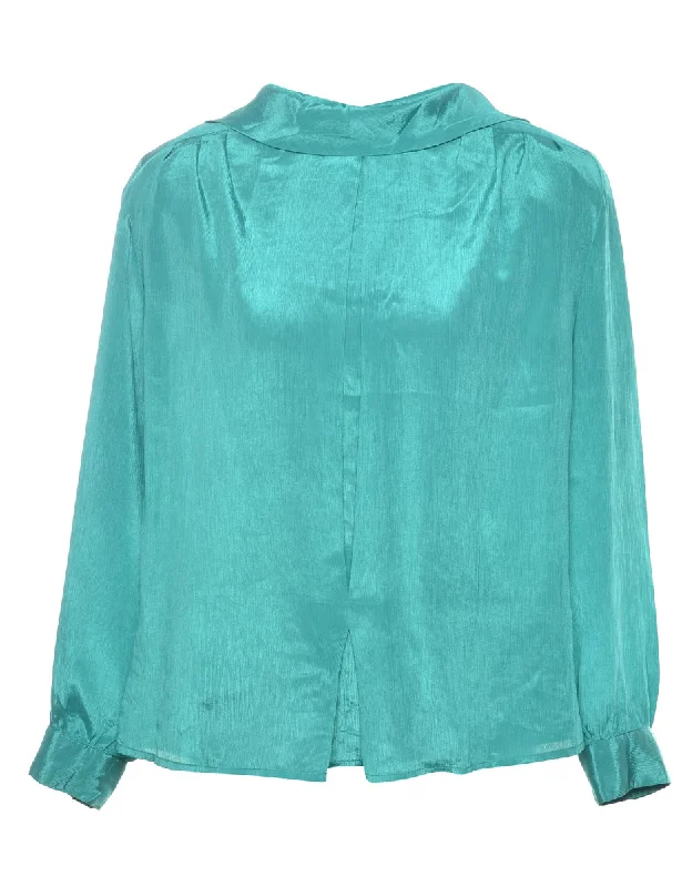 slim fit coatLong Sleeved Green  Blouse - L