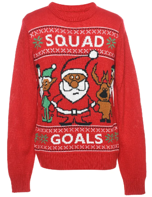 urban casual coatSanta Claus & Reindeer Christmas Jumper - M