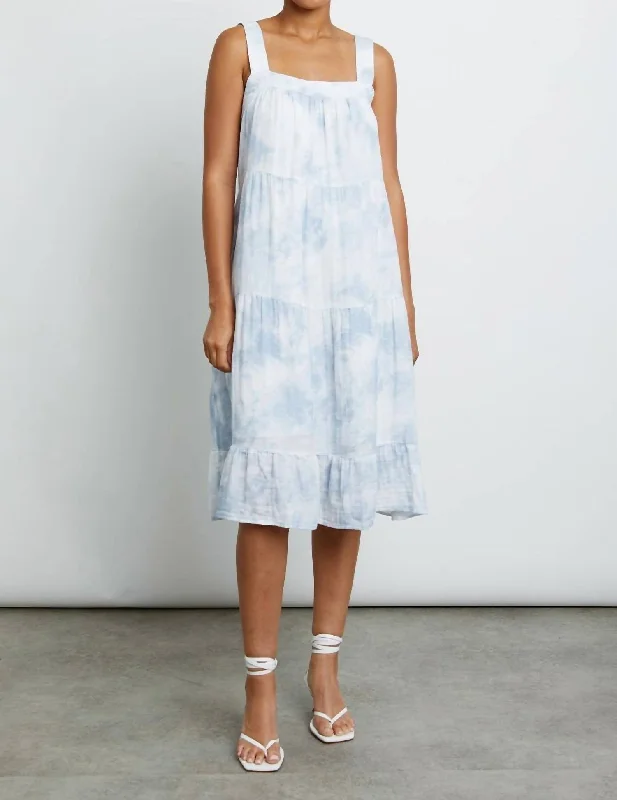 knit dressAmaya Cascade Tie Dye Dress In Sky Blue