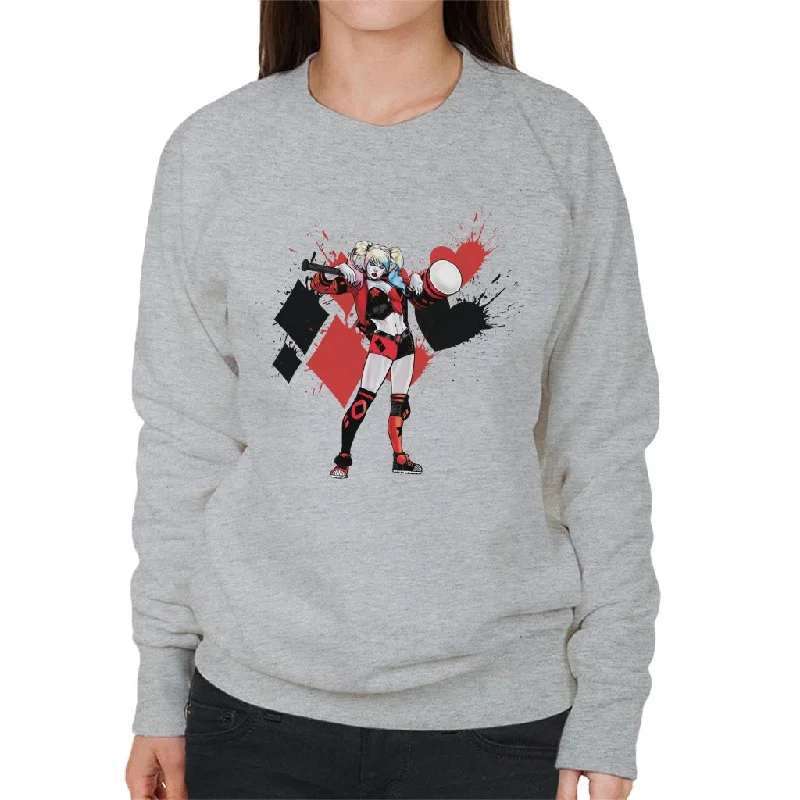 minimalist gym sweatshirtBatman Harley Quinn Splatter Women's Sweatshirt