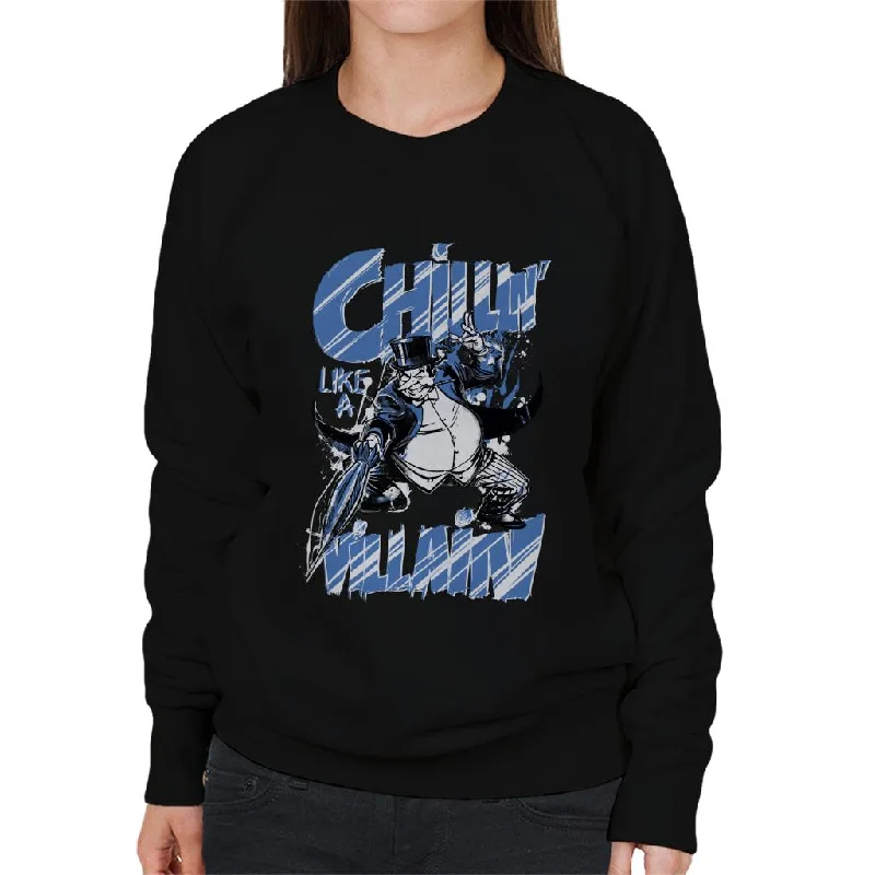 warm workout hoodieBatman The Penguin Chillin Like A Villain Women's Sweatshirt