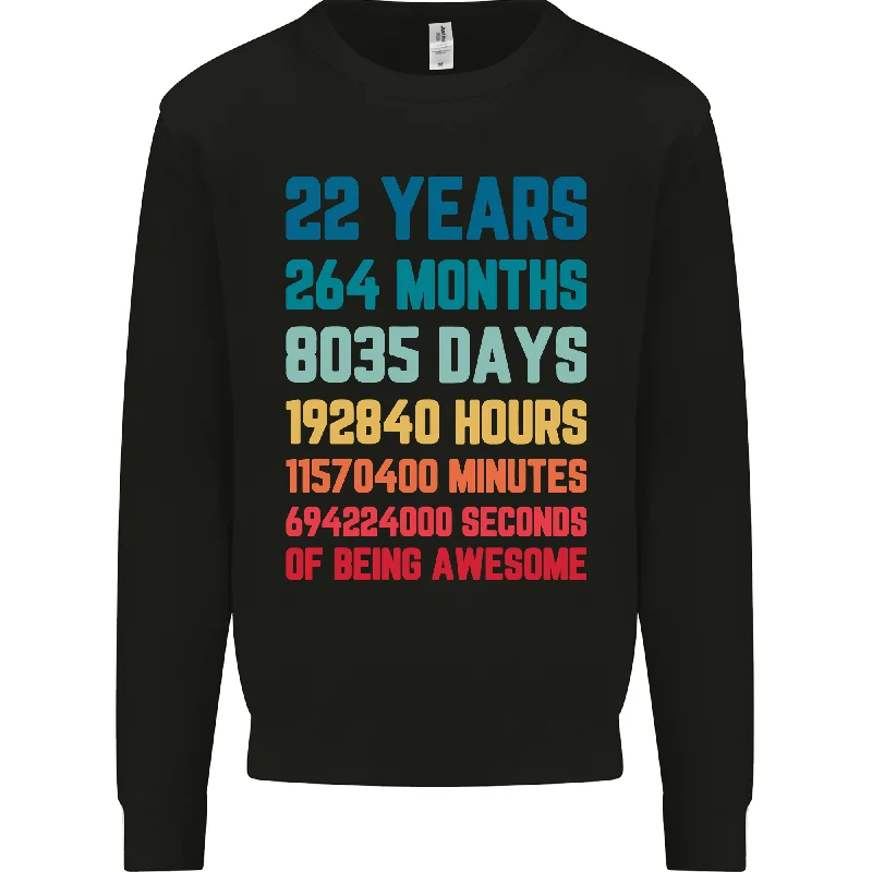 high-end athletic hoodie22nd Birthday 22nd Year Old Men's Sweatshirt - Comfortable & Stylish Sweatshirt for Birthday Boy!