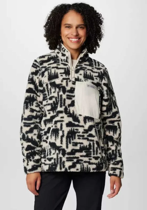 comfy hoodieColumbia West Bend™ Sherpa Quarter Zip II, Black and White