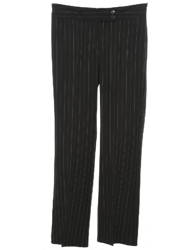 lightweight outerwearBlack Classic Pinstriped Trousers - W32 L32