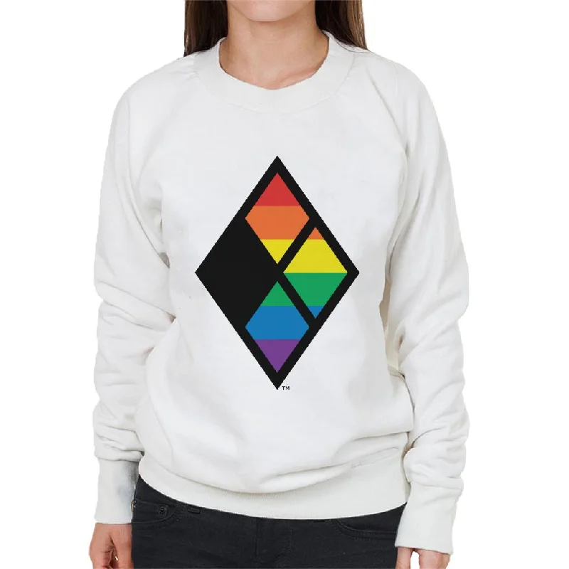 fashionable workout wearJustice League Diamond Rainbow Logo Women's Sweatshirt