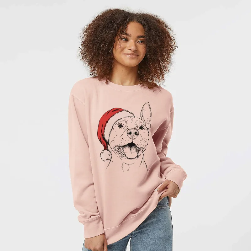 minimalist gym sweatshirtSanta Wally the Pitbull - Unisex Pigment Dyed Crew Sweatshirt