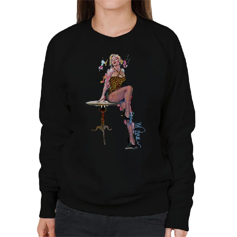 stylish sports hoodieSidney Maurer Original Portrait Of Marilyn Monroe Leopard Print Women's Sweatshirt