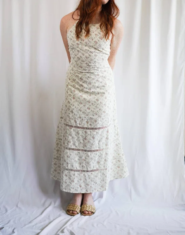 wool dressRomantic Floral Maxi Dress In White