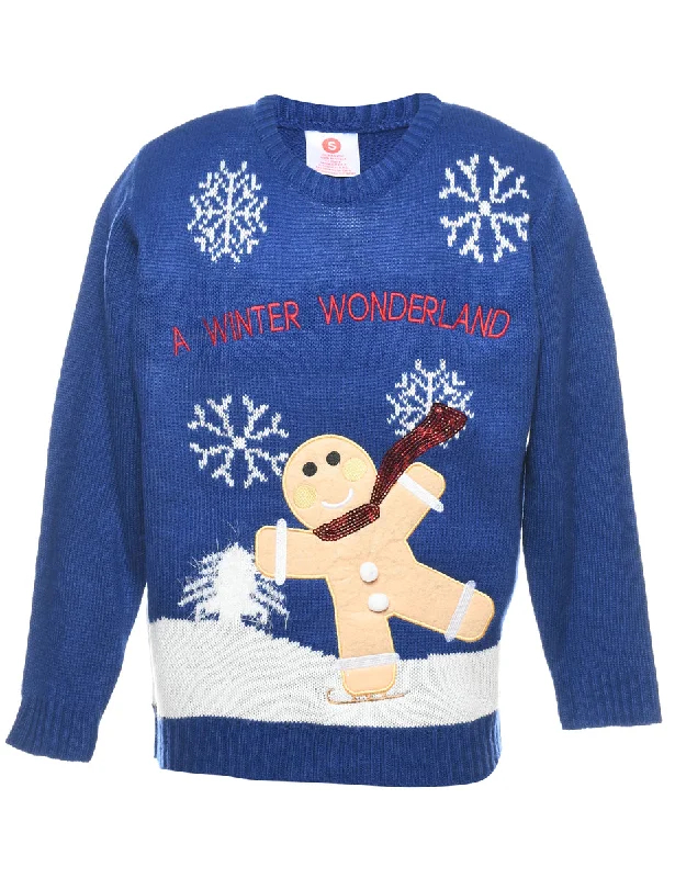 raincoatTeddy Bear Print Christmas Jumper - S