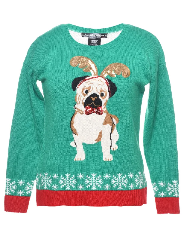 trendy jacketAnimal Design Christmas Jumper - M