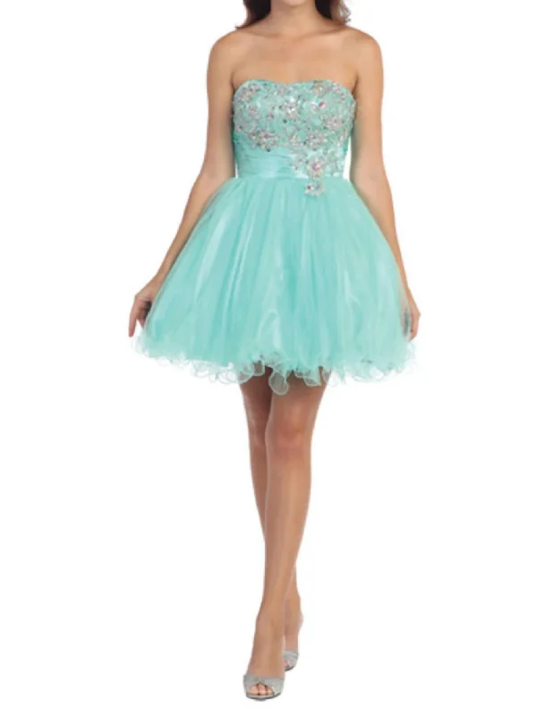 elegant dressFormal Short Dress In Turquoise