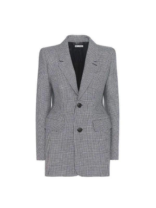 silk dressGray Tailored Plaid Blazer Dress