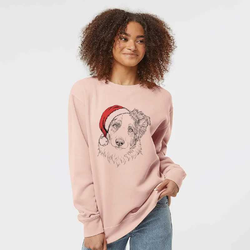 minimaSanta HoneyBee the Miniature Australian Shepherd - Unisex Pigment Dyed Crew Sweatshirt