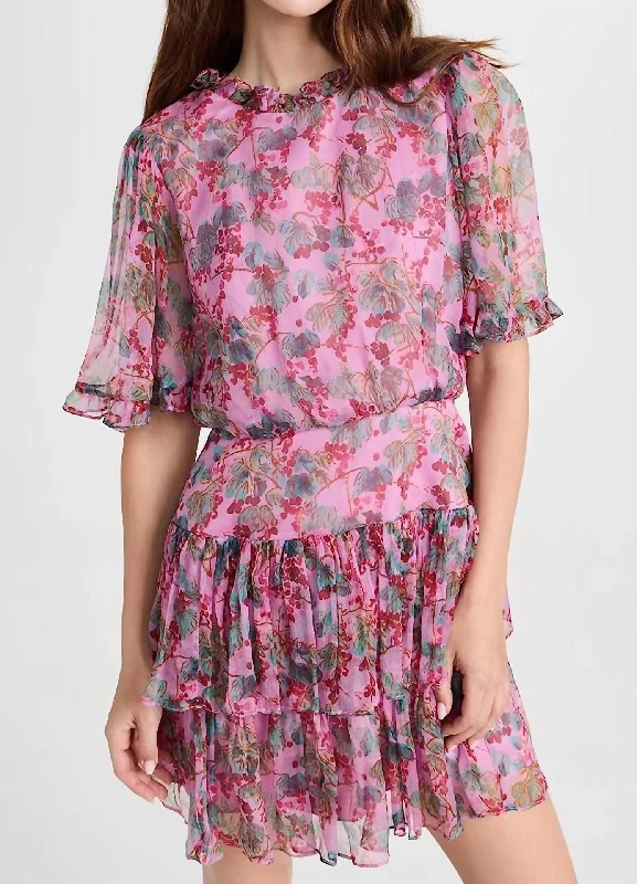 elegant evening dressWomen's Ava-D Floral Mini Dress In Blush Pink