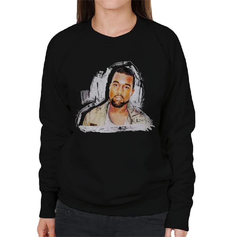 breathable workout hoodieSidney Maurer Original Portrait Of Kanye West Women's Sweatshirt