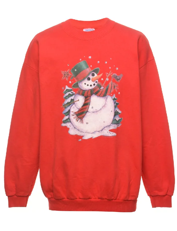 cozy wool-blend coatSnowman Christmas Sweatshirt - L