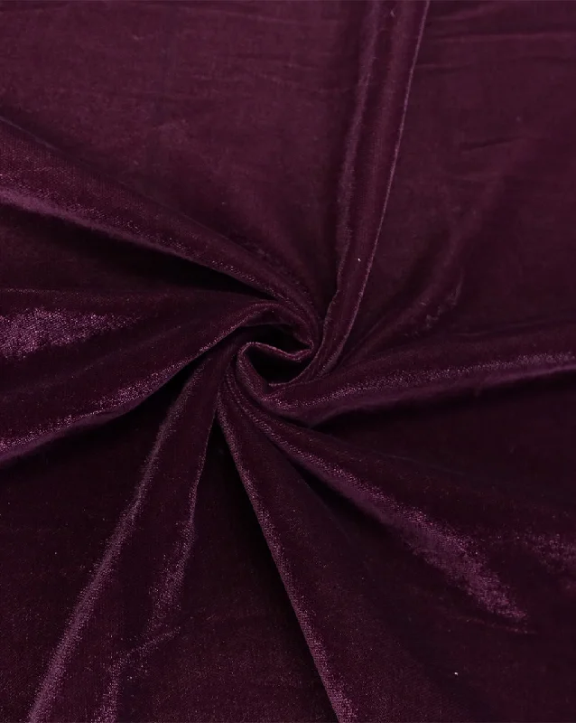 statement dressDARK WINE PLAIN POLYESTER MICRO VELVET FABRIC ( WIDTH 58 INCHES )