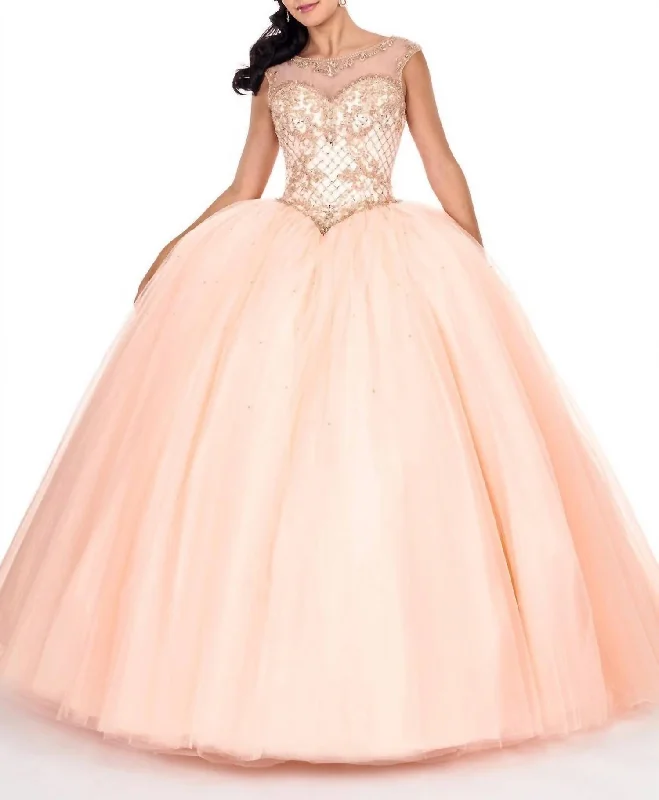 winter dressTulle Gown In Peach