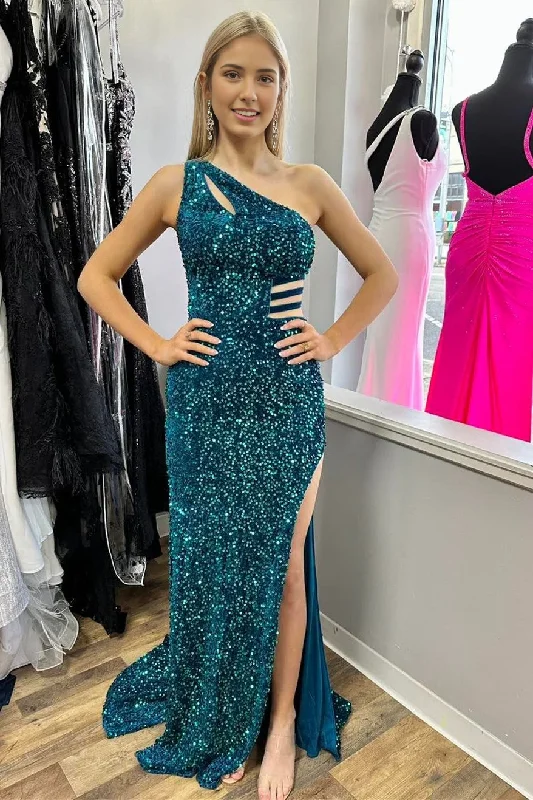 Special Promotion DingJiDress Sparkle Evening Dress One-Shoulder Turquoise Sequin Keyhole Long Prom Dress Side Fork Lace up Backless Formal Wear Dresses Wedding Guest Dresses Special Promotion DingJiDress Sparkle Evening Dress One-Shoulder Turquoise Sequin Keyhole Long Prom Dress Side Fork Lace up Backless Formal Wear Dresses Wedding Guest Dresses