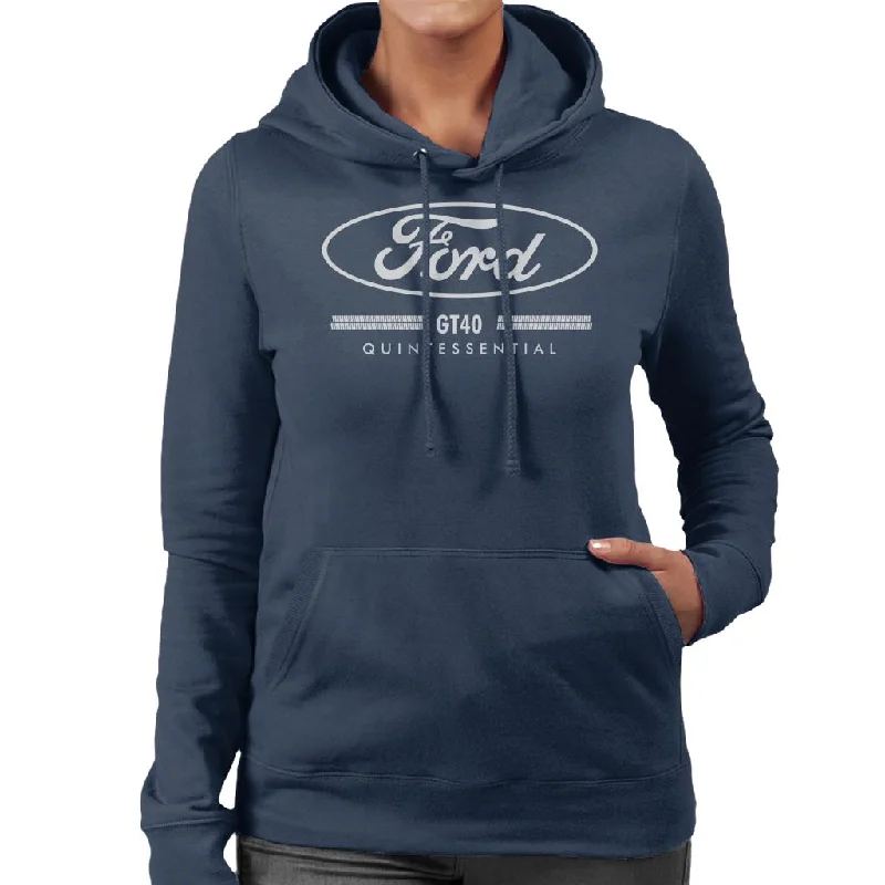 relaxed fit hooded sweatshirtFord GT40 Quintessential Women's Hooded Sweatshirt