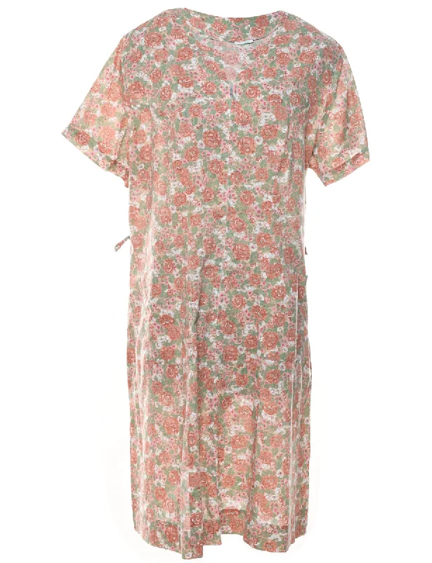 long coatFloral Print Vintage Shift Dress - XL