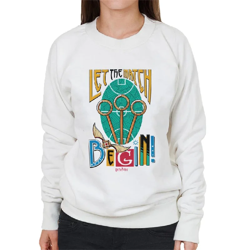 gym ready hoodieHarry Potter Quidditch Let The Match Begin Women's Sweatshirt