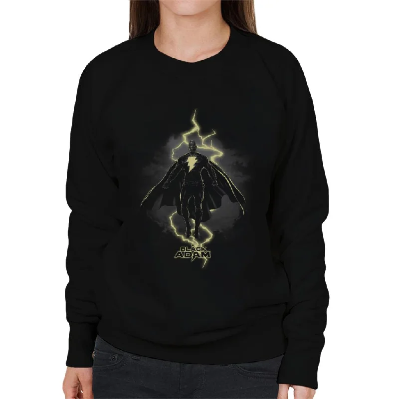 warm athletic hoodieBlack Adam Lightning Bolt Women's Sweatshirt