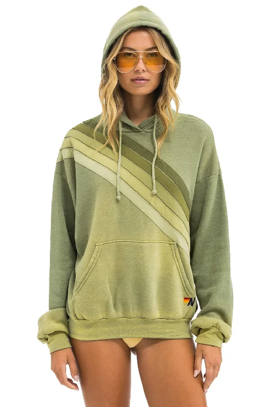 lightweight hoodieCROSS STRIPE RELAXED PULLOVER HOODIE - FADED ARMY