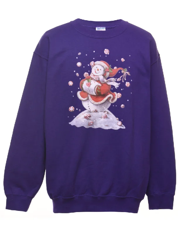 cold weather jacketSnowman Christmas Sweatshirt - M