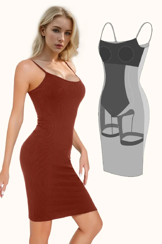 casual evening dressBasic Bae Full Size Built-In Shapewear Scoop Neck Sleeveless Dress