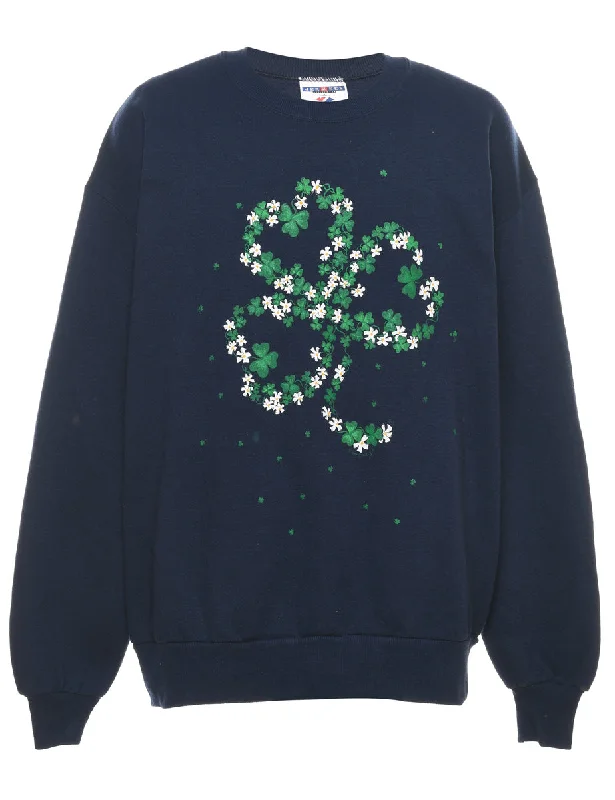 insulated coatNavy Christmas Sweatshirt - L