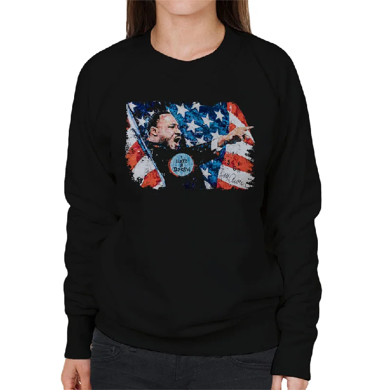 contemporary fitness sweatshirtSidney Maurer Original Portrait Of Martin Luther King Women's Sweatshirt