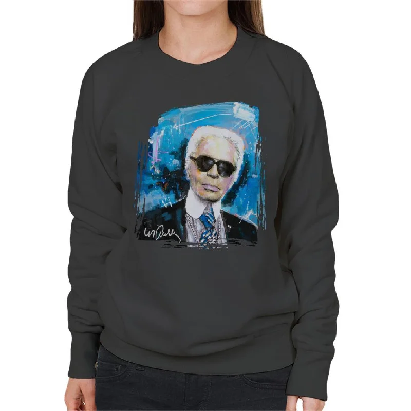 modern sports hoodieSidney Maurer Original Portrait Of Karl Lagerfeld Women's Sweatshirt