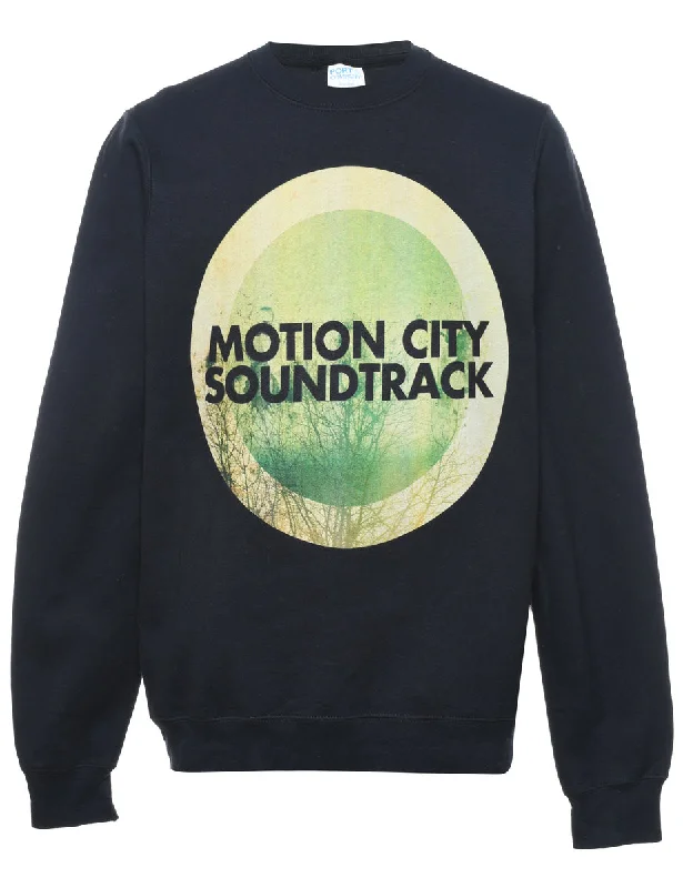 utility coatBlack Motion City Sound Track Printed Sweatshirt - M