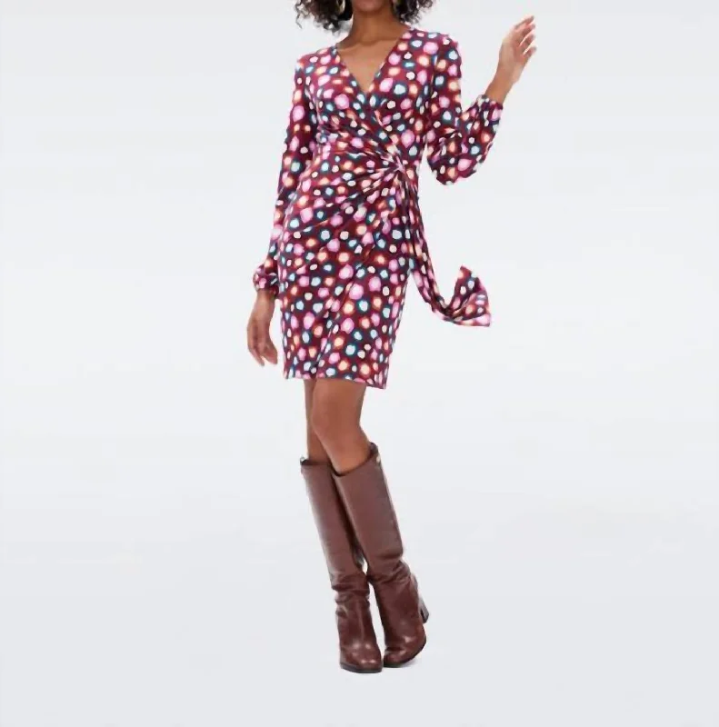 comfy dressToronto Dress In Leopard Spots Wine Pink