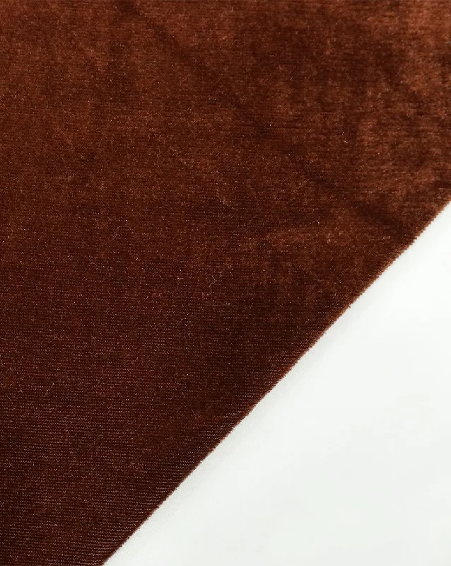 off-shoulder dressDARK BROWN PLAIN VELVET LYCRA FABRIC ( WIDTH 58 INCHES )