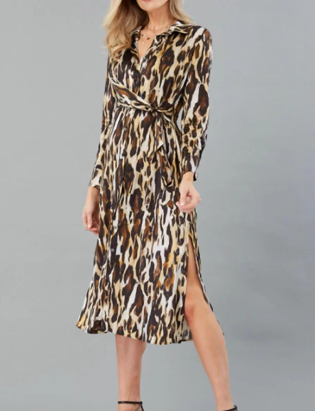 cocktail dressAnimal Print Dress In Brown