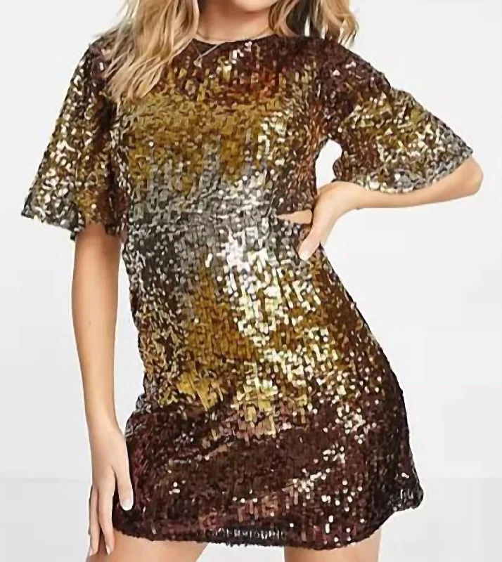 luxury dressPf Eatari Cut Out Dress In Ombre Gold