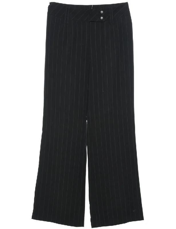 fashion-forward coatStriped Black Classic Trousers - W27 L29